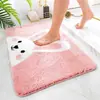 Tapete de Chão para Banheiro, Desenho Animado Fofo, Antiderrapante Doméstico, Fácil de Cuidar, Tapete para Pés de Imitação de Caxemira, Tapete de Chão para Banheiro Absorvente de Água e Resistente à Sujeira