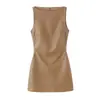 Ins ropa de mujer al por mayor estilo europeo y americano transfronterizo elegante minivestido con efecto piel 4764201