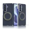 Adecuado para Samsung Z Fold8 Ultra, funda de teléfono de carga inalámbrica magnética, funda de cuero con soporte de anillo giratorio de 360 grados