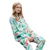 [Parrot] Pijama Novo 2025 para Mulheres, Estilo Celebridade da Internet de Seda Gelada de Manga Longa para Primavera e Outono, Conjunto de Roupa de Casa de Alta Qualidade
