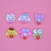 Cabeza de Kulomi de Sanrio transparente, accesorios de resina de dibujos animados, accesorios de bricolaje con pegamento en crema, horquilla para el cabello, cuerda para la cabeza, funda para teléfono