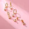 Pendientes geométricos de moda europea y americana, pendientes de nicho de moda, pendientes que combinan con todo, pendientes de traje, pendientes de tres piezas