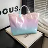 2026 Nova Bolsa de Mão Transfronteiriça Temu Site Independente Impermeável PVC+Lona Portátil para o Dia a Dia Bolsa de Ombro Bolsa Tote