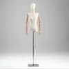 Mannequin Feminino de Meio Corpo com Ombros Retos e Peito Plano, Suporte de Mannequin Estilo Coreano para Loja de Roupas, Manequim para Vitrine