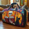 Nova Marca Independente Série Gato 4 Bolsa de Viagem Acolchoada de Algodão com Estampa da Moda, Bolsa de Yoga Feminina, Bolsa de Mão
