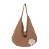 Bolso de Mano Diario Versátil de Alta Apariencia, Tejido de Punto Calado Floral, de un Solo Hombro, Estilo Coreano, Moda de Playa Casual