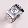 Anillo para hombre de diamantes redondos cuadrados modernos y elegantes, anillo para hombre popular en línea, estrella con incrustaciones, anillo de boda moderno