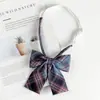 Flor de Cuello Pequeña Estilo Preppy Forro de Uniforme Escolar Corbata de Lazo JK Traje de Marinero Holgazán Libre Corbata de Lazo Cuadros Camisa Uniforme Estilo Japonés para Mujer