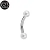 En Stock Fabricante Amazon Transfronterizo Titanio G23 F136 Pernos para Piercing Bola Redonda de Perla Pernos para Cejas Pernos para Cartílago del Oído Joyería para Piercing