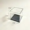 Caixa expositora quadrada de acrílico transparente para armazenamento de joias, figuras de modelo, com tampa, caixa à prova de poeira, disponível em vários tamanhos, atacado