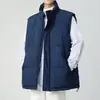 Chaleco de algodón al por mayor transfronterizo para hombre de otoño e invierno marca de moda talla grande con forro de terciopelo chaleco cálido chaleco sin mangas chaqueta estilo nuevo
