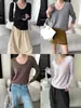 Sikan Otoño Nuevo Estilo Simple y Relajado Versátil Cuello en U Holgado Adelgazante Casual Manga Larga Camiseta SN9201