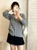 Ropa Versátil Suelta de Manga Larga Tipo Chaqueta para Mujeres Ligeramente Gorditas Tallas Grandes Otoño 2026 Cárdigan Informal de Punto para MM