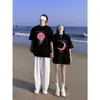 En Stock [Algodón Puro Peinado] Ropa de Nicho para Parejas Verano Estilo Dopamina Camiseta de Manga Corta