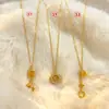"Conjunto de Luxo de Alta Qualidade" É um Novo Sucesso em Vendas Transfronteiriças, Conjunto Simples de Colar, Pulseira e Brincos em Aço Inoxidável com Ouro 18K, Venda Direta da Fábrica