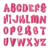 Patch de Tecido Bordado Carta Escrita à Mão Desenho Animado Preto Branco Rosa Multicor Adesivo de Letra Acessórios de Reparo DIY para Roupas Venda Quente Atacado
