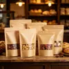 Bolsas de papel kraft con ventana, aptas para alimentos, selladas por tres lados, auto sellables, para empaque de té y snacks, a prueba de humedad y personalizables