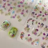 Yitu Adesivos para Unhas Arte de Unhas com Padrão de Formigas Embotado Jardim Monet Coloridos Fofos Florais Doces Decorativos Yt5601