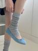 IOULOR Juego de Calcetines Finos de Color Sólido para Estampar en el Pie Estilo Coreano Combinan con Todo Calcetines Largos para Piernas de Chica Popular Apilables Apilables Calcetines sin Costuras de Doble Aguja para Niños