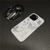 Ins Flor Hueca Mariposa para Funda de Teléfono Móvil Apple 15promax iPhone14 Color Plata 13 Creativo 12/11