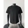 Camiseta Masculina de Manga Curta Desconstruída com Rebites Estilo Americano, Verão Resistente, Rígida, Modelagem Ampla, Tamanho Grande, Camiseta de Camada Interna