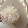 Pearl Organza Hair Ring Mulheres High-end Corda de cabelo elegante elegante Rubber Band High Elastic Hair Rope Headwear