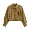 Chaqueta Casual Plisada Holgada con Solapa para Mujer, Estilo Europeo y Americano, Transfronteriza 2025, Chaqueta Top