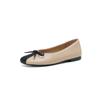 Nuevos Zapatos Planos de Ballet Estilo Francés con Lazo Suave para Primavera 2025, Estilo de Noche, Poco Profundos, Cómodos, Bloque de Color, Nicho