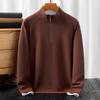 Suéter de veludo alemão masculino outono e inverno novo grosso quente casual zíper colarinho forrado de lã manga comprida camisa masculina atacado