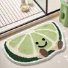 Tapete Flocado de Frutas Frescas Tapete Antiderrapante para Banheiro Tapete de Chão para Entrada de Vaso Sanitário Absorvente de Água Resistente a Manchas Secagem Rápida Fácil de Limpar