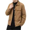 Nueva Chaqueta de Pana Otoño e Invierno Nueva Solapa Marca Trendy para Hombre Top Retro Multibolsillos Chaqueta de Trabajo Guapo