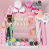 Kit de Herramientas para Extensión de Polvo de Cristal Transfronterizo Kit de Uñas Acrílicas Set de Arte para Uñas Acrílicas