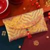 Sobre Rojo de Tela Brocada Bordada de Alta Gama Bolsa Roja de Diez Mil Yuan Palabras de Buena Suerte y Bendición Sobre Rojo Universal