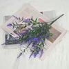 Simulación de 7 tenedores de lavanda, simulación de macetas, decoración de jardín para el hogar, fábrica al por mayor, decoración de simulación de planta verde para el hogar