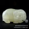 Pieza de Mango de Jade Afgano Natural Verde y Blanco Ojo de Gato Pixiu Dragón Tortuga Pieza de Mango Transmisión en Vivo Juguete Cultural Pieza de Agarre de Jade