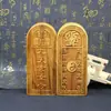 Ornamento de Token Nove Céus de Madeira de Pessegueiro Atingida por Raio, Token da Ordem dos Cinco Trovões, Token de Jade Amarelo Xuan Niuyu, Token Ziyi com Dupla Face Finamente Esculpida