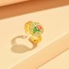 Nuevo Diseño Exclusivo Anillo Guofeng Explosivo Lujo Ligero Moda Mahjong Rojo Transportador de Fortuna Joyería de Apertura de Mahjong