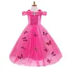 Comercio exterior niñas Princesa Aisha Falda al por mayor Manga corta Congelados Aisha Vestido Vestido de actuación Estilo Mariposa Falda de Barco