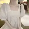 Vestido de Maternidade Fino de Verão 2022 Cobertura da Barriga Solto Verão Manga Bufante Redutor de Idade Popular na Internet Vestido de Maternidade Verão