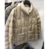 Nuevo Abrigo de Mujer Otoño e Invierno 2021 Adhesivo sin Costuras Terciopelo Anti-taladro Cuello Alto Chaqueta Corta de Plumón de Pato Blanco Moda