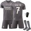 2425 Gris No. 9 Jersey Deportivo de Mbappé No. 5 Bellingham La Liga Real Madrid Segundo Uniforme de Fútbol de Visitante