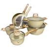 Venta caliente transfronteriza juego de ollas de piedra maifan sartén antiadherente olla para cocinar cocina de inducción wok olla para sopa juego de 10 piezas
