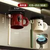 Portacepillos de dientes y vaso con ventosa, montado en la pared, vaso para enjuague bucal sin taladro, succión magnética, estante para set de artículos de tocador de baño en casa