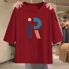 Camiseta de manga tres cuartos para comercio exterior transfronterizo, camiseta casual estampada de corte holgado para mujeres de mediana edad y mayores