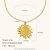Collar de Diseño Elegante de Nicho Transfronterizo Europeo y Americano Acero Inoxidable Chapado en Oro de 18K Colgante de Huella Dactilar Sol Collar de Alta Gama para Mujer