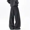 Pantalones casuales de rayas verticales estilo americano para hombre, pantalones rectos de moda para otoño e invierno, pantalones anchos casuales holgados para jóvenes, lavados