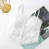 Camisola de Encaje para Mujer, Adecuada tanto para Ropa Interior como Exterior, con Copas, Estilo Coreano, Diseño Único, Top Cruzado de Nicho, Lencería