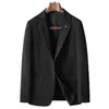 Blazer Casual para Hombre 2026 Primavera/Otoño Lujo Ligero de Negocios Blazer de un Solo Botón para Personas de Mediana Edad y Jóvenes Chaqueta Blazer Moderna de un Solo Botón Negra