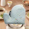 Luvas de isolamento térmico de dois dedos para forno Luvas anti-escaldantes Luvas de silicone espessadas para assar Luvas de forno de micro-ondas resistentes a altas temperaturas para cozinha Antiderrapante