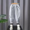 Moda para Niños Estilo Coreano Pantalones Jogger de Sudadera para Primavera y Otoño 2025 Nuevos Pantalones Grises para Niños Estilo Trendy de Primavera